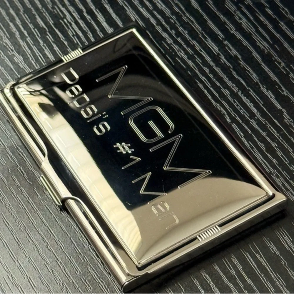 NEW Mens Custom Engraved Silver Metal Card Case Wallet “MGM Pepsi’s #1 Man”